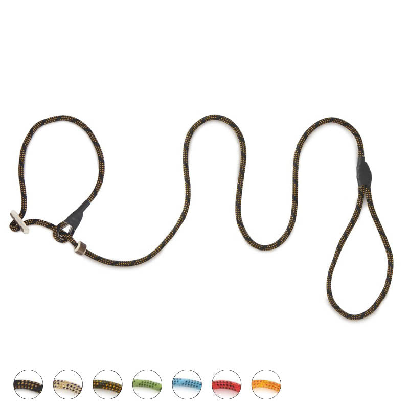 Retrieverkoppel med dubbla hornstopp, 150cm Ø6mm